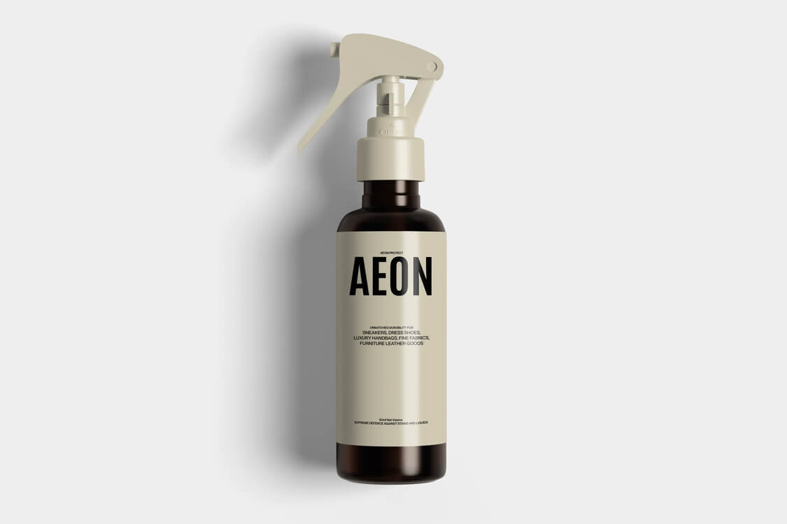 Single AEON ceramic coating bottle with shadow casting against white background
